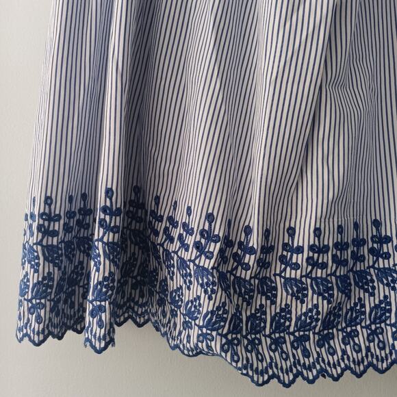 Tuckernuck Coastal Eyelet Embroidered Midi Skirt Blue White XXL NWT - Picture 5 of 8